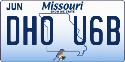 MO license plate DH0U6B