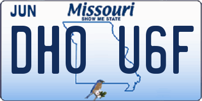 MO license plate DH0U6F