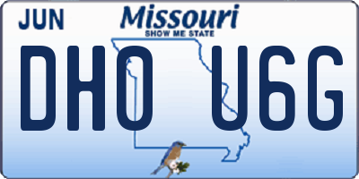 MO license plate DH0U6G