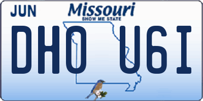 MO license plate DH0U6I