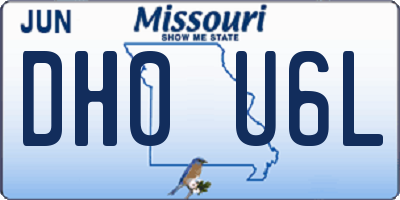MO license plate DH0U6L