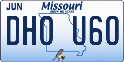 MO license plate DH0U6O