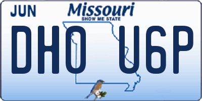 MO license plate DH0U6P