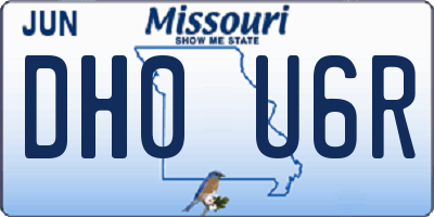 MO license plate DH0U6R