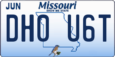 MO license plate DH0U6T
