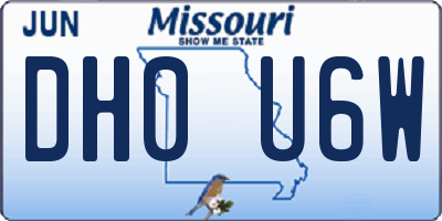 MO license plate DH0U6W
