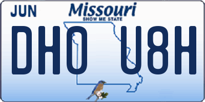 MO license plate DH0U8H