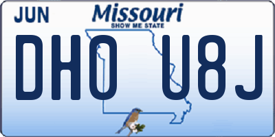 MO license plate DH0U8J
