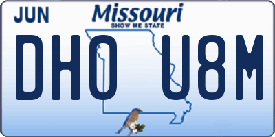 MO license plate DH0U8M
