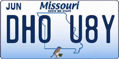 MO license plate DH0U8Y
