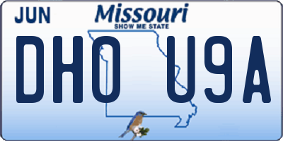 MO license plate DH0U9A