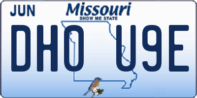 MO license plate DH0U9E
