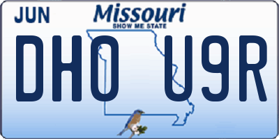 MO license plate DH0U9R