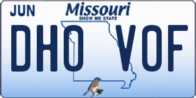 MO license plate DH0V0F