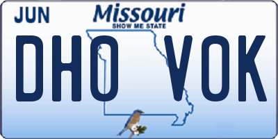 MO license plate DH0V0K
