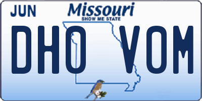 MO license plate DH0V0M