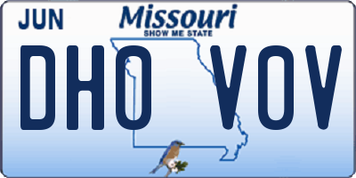 MO license plate DH0V0V