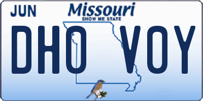 MO license plate DH0V0Y