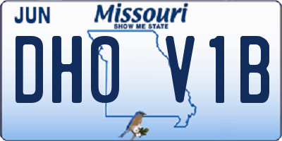MO license plate DH0V1B