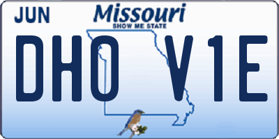 MO license plate DH0V1E