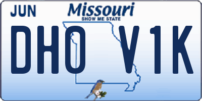 MO license plate DH0V1K