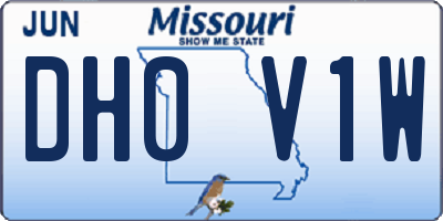 MO license plate DH0V1W