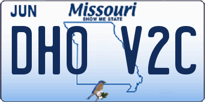 MO license plate DH0V2C