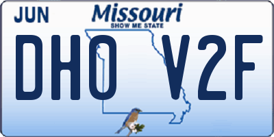 MO license plate DH0V2F