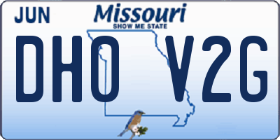 MO license plate DH0V2G