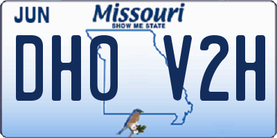 MO license plate DH0V2H