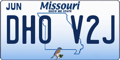 MO license plate DH0V2J