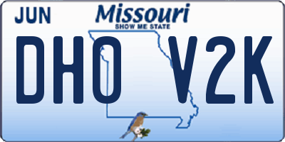 MO license plate DH0V2K