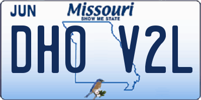 MO license plate DH0V2L