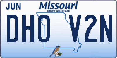 MO license plate DH0V2N
