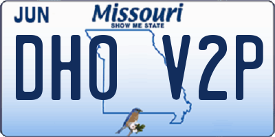 MO license plate DH0V2P