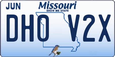 MO license plate DH0V2X