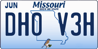 MO license plate DH0V3H