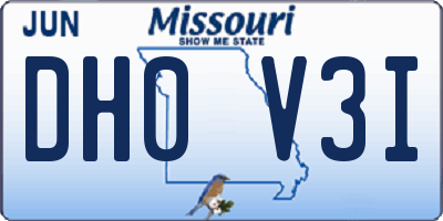 MO license plate DH0V3I