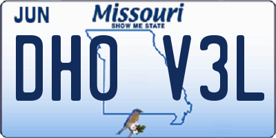 MO license plate DH0V3L