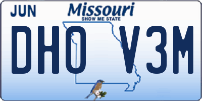 MO license plate DH0V3M