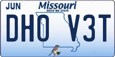 MO license plate DH0V3T