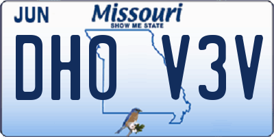 MO license plate DH0V3V