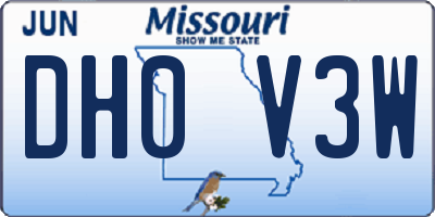 MO license plate DH0V3W