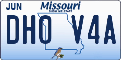 MO license plate DH0V4A