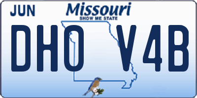 MO license plate DH0V4B