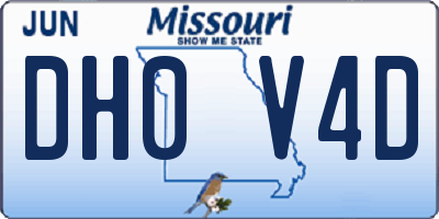 MO license plate DH0V4D