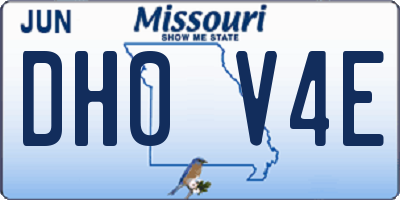 MO license plate DH0V4E