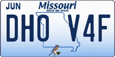 MO license plate DH0V4F