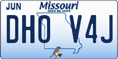 MO license plate DH0V4J