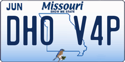 MO license plate DH0V4P